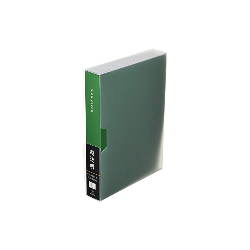 ナカバヤシ ファイル 超透明ポケットアルバム 黒台紙 L判 120枚 グリーン CTDP-L-120-G