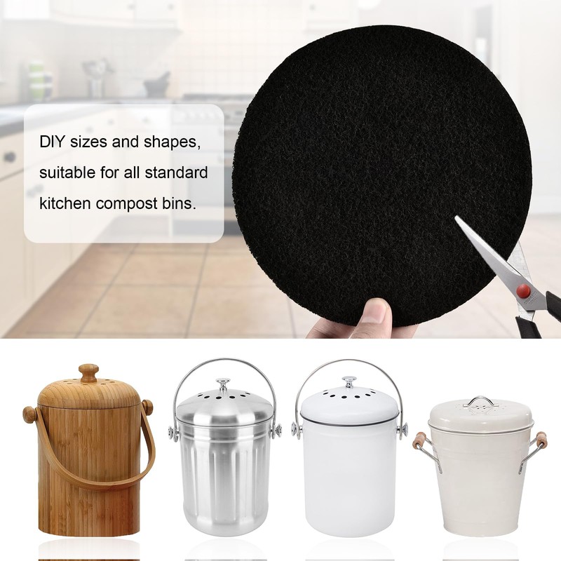KingBra 10Pcs 6.5 Inch Charcoal Filters for Kitchen Compost Bin,