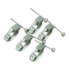 Fukui Metal Crafts Safety Stainless Steel X Hooks, Small, 5 Pieces, For Plasterboard and Wooden Walls, Drop Prevention Function, Prevents Frame Fall Even in Earthquakes, Safe Load 11.0 lbs (5 kg) S4008-5