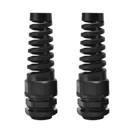 Strain Relief Cord Connector, CGELE 2 Pack NPT 3/4" Waterproof Cable Gland Cord Grip Spiral Adjustable Connector Strain Relief Cord Connectors Joints Nylon with Gaskets