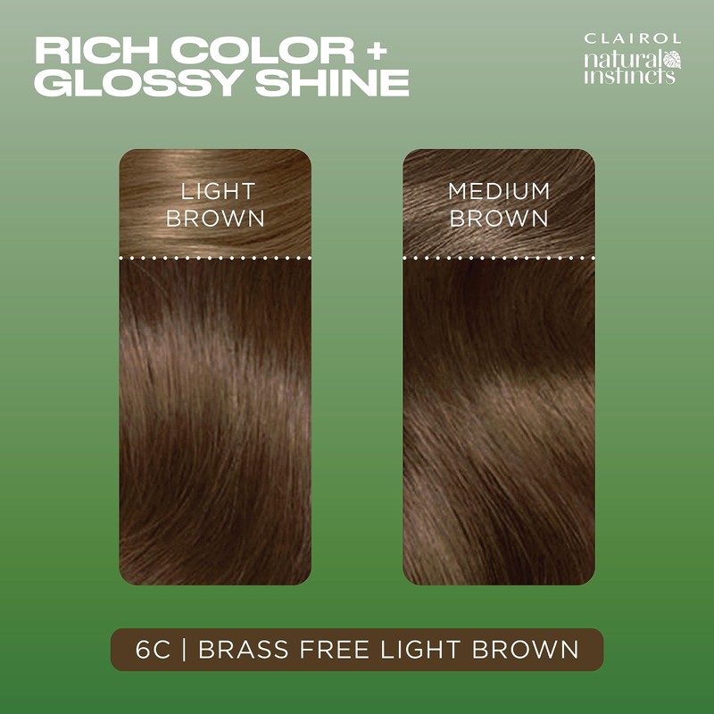 Clairol Natural Instincts Demi-Permanent Hair Dye, 6C Light Brown Hair
