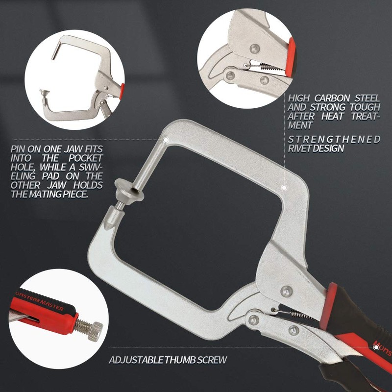 Monster & Master Pocket Hole Clamp, Right Angle Clamp For
