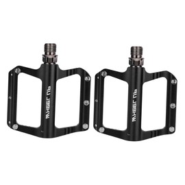 Kisangel 2pcs Non- Aluminium Alloy Platform Pedal for Flat Pedal Accessories for Commuting Mountain and Road Cycling Safe and Stable Design Black