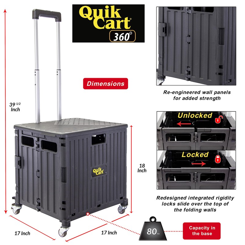 dbest products Quik Cart 360 Four Wheeled Rolling Crate Teacher