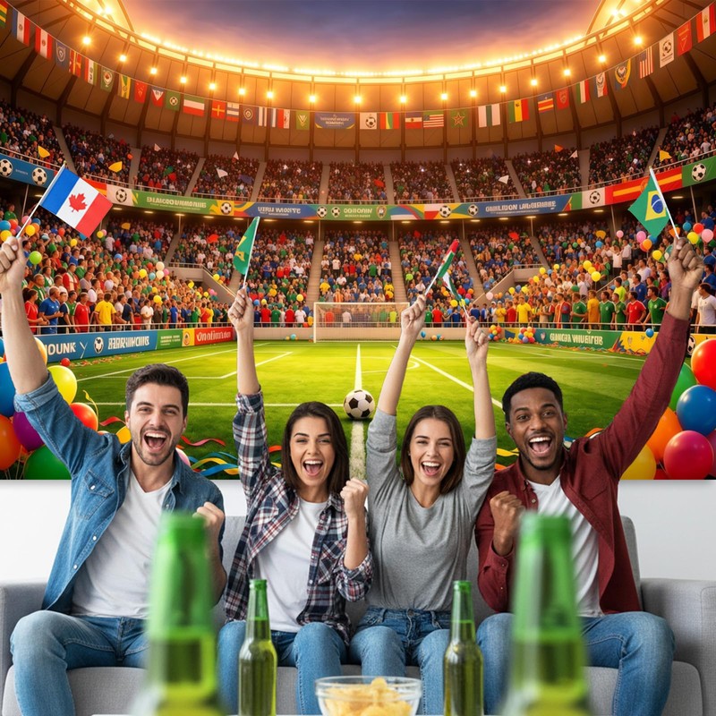 Canessioa Soccer Field Backdrop 10x8ft Spotlight Super Football Field Backdrop