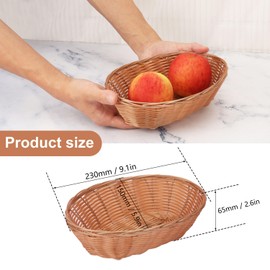 kukmakri 9 Inch Oval Poly Wicker Baskets - Bulk, 23 Pack, Bread Baskets for Serving, Empty Gift Baskets, Small Wicker Baskets, Durable Bread Baskets - Food Serving Baskets for Home & Restaurant Use