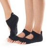 Toesox Half Toe Bellarina Yoga Socks – 2 Pack, Black,