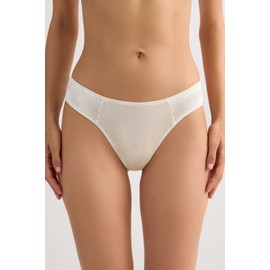 Intimissimi Woman's Silk Brazilian Panties in Ivory, Size L