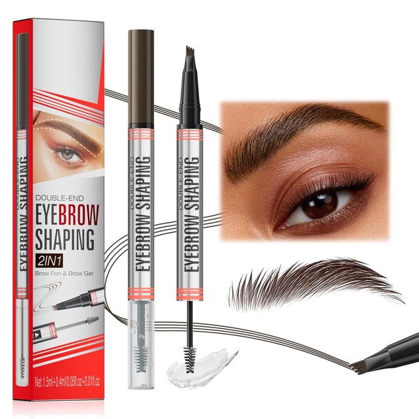 Eyebrow Pencil And Eyebrow Gel Clear, 2 In 1 Microblading