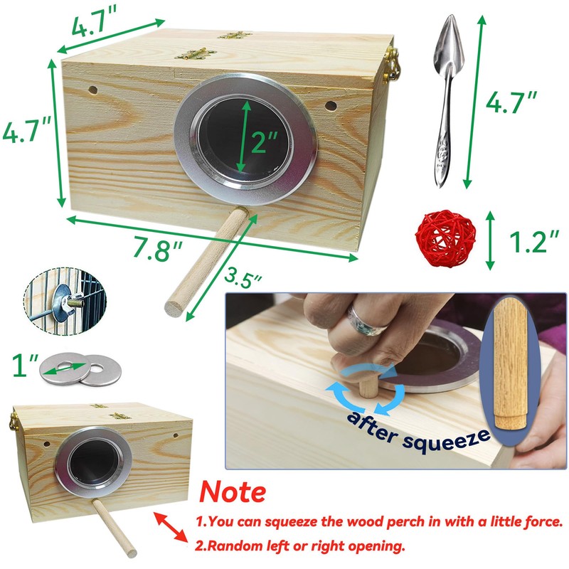 JSLZF Bird Nest, Parakeet Nest Box, Bird Breeding Box with