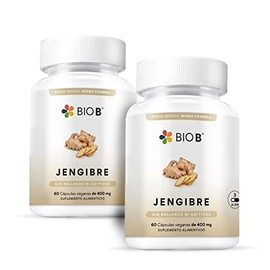Bio B  Jengibre 2 Pack de 60 cápsulas veganas cada uno                                                                                                