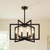 GOEBLESON 26" Black Chandelier for Dining Room, 6-Light Dining Room