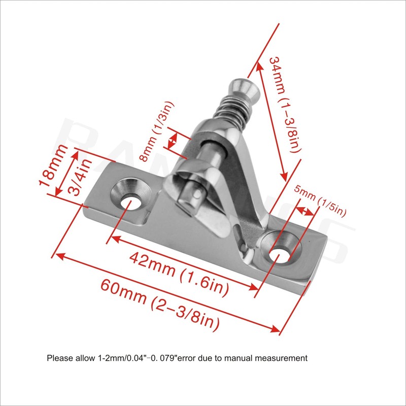 RANYUSS 2PCS of Marine Grade Stainless Steel 316 Boat Bimini