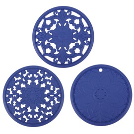 BIUDECO 3pcs Hollow Flower Heat Insulated Pads Non Slip Coasters for Hot Cups Skid Table Mats Heat Protection for Surfaces Creative Design