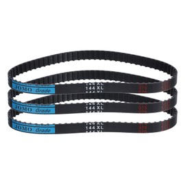 Sourcing Map 3 Pcs 144XL Timing Belt, 72 Teeth, 0.37" Width, 0.20" Pitch, Trapezoidal Tooth Profile, Rubber, For 3D Printer, Manufacturing Machinery