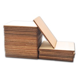 60 Pcs Unfinished Wood Squares for Crafts 2 inch Blank Wooden Squares 0.1'' Thickness Wooden Square Cutouts Tiles for DIY Crafts Painting Coasters Engraving Scrabble Home Decorations Staining
