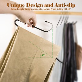 Pants Hangers,30-Pack SOULNAMAN Clothes Hangers Space Saving, Non-Slip Open-Ended Pant Hanger,Black Metal Hangers Design for Jeans,Slacks,Scarf (Black)