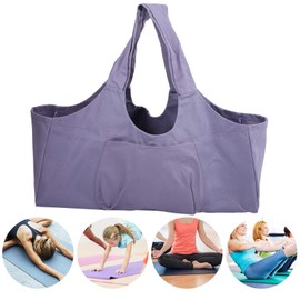 Bolsa de yoga, lona extragrande de gran capacidad Paquete de yoga Equipaje Almacenamiento de ropa deportiva Bolsa de un solo hombro(púrpura)