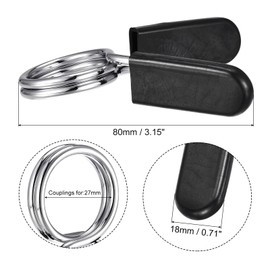 sourcing map 2 x Spring Clamp Cuffs 27 mm Gym Dumbbell Spring Lock Clamp Tool