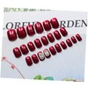 Mikinona Diy False Nails Set 24pcs Red Nail Stickers Girls