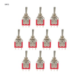 10pcs 3 Position Momentary Toggle Switch, Momentary Toggle Switch ON-Off-ON DPDT for Automobile, Home Appliance, Industrial Control