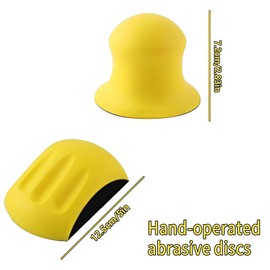 Zliger Velcro Hand Sanding Block, Pack of 2 Sanding Block with Hook and Loop Sanding Block Hand Sanding Block Round Hand Sanding Block with Velcro Sanding Block for Sanding Discs (2)