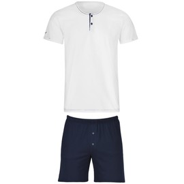 Trigema Short Pyjamas Made from Organic Cotton (KBA), White-c2c