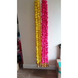 1 PC marigold Garland with Bell1pc.wedding mehndi party 5 feet appox