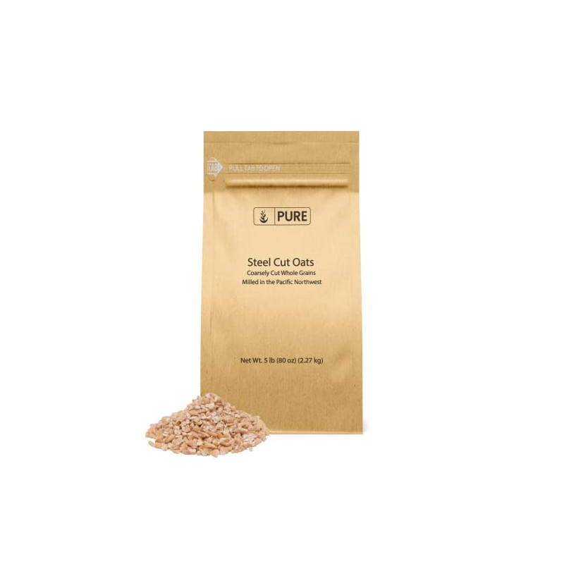 Pure Original Ingredients Steel Cut Oats (5 lb) Irish Oatmeal,
