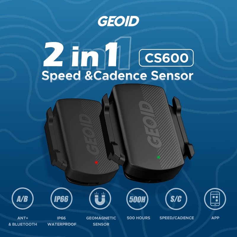 GEOID CS600 Cadence/Speed Sensor for Cycling, ANT+/Bluetooth Wireless Bicycle RPM