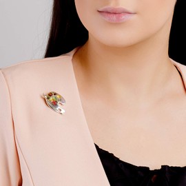 HENRYKA Artist Palette Pin Brooch 925 Sterling Silver | Graphic Designer Fashion Jewellery | Art Gifts