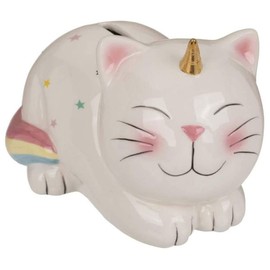 Out of the blue Unicorn Cat Money Box 17 cm with Ceramic Key