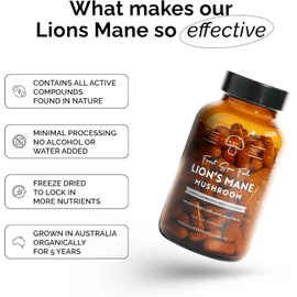 Forest Super Foods Australian Grown Lions Mane Medicinal Mushroom Capsules | Whole Food | Full Spectrum | Freeze Dried | 120x Capsules