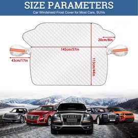 FENGSHENG-SHOP Windscreen Covers Frost, Car Windscreen Cover for Winter, Magnetic Car Windshield Cover Car Snow Cover, Snow Ice Frost Sun Dust Water Protective Front Window Cover for Cars SUVs