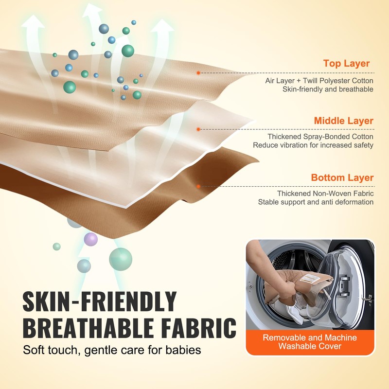 VEVOR Baby Bouncer, Folding Bouncer Seat for Babies 0-9 Months,