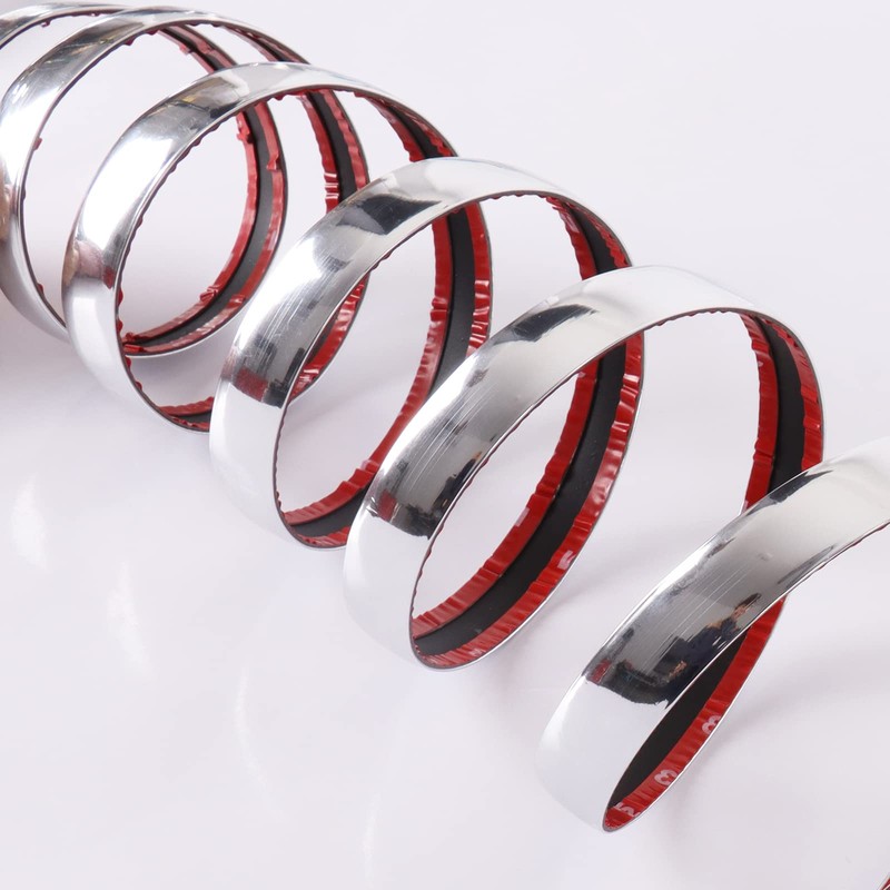 Wide Moulding Auto Trim Black/Chrome,1-9/16"(40mm) Self Adhesive DIY Strip for