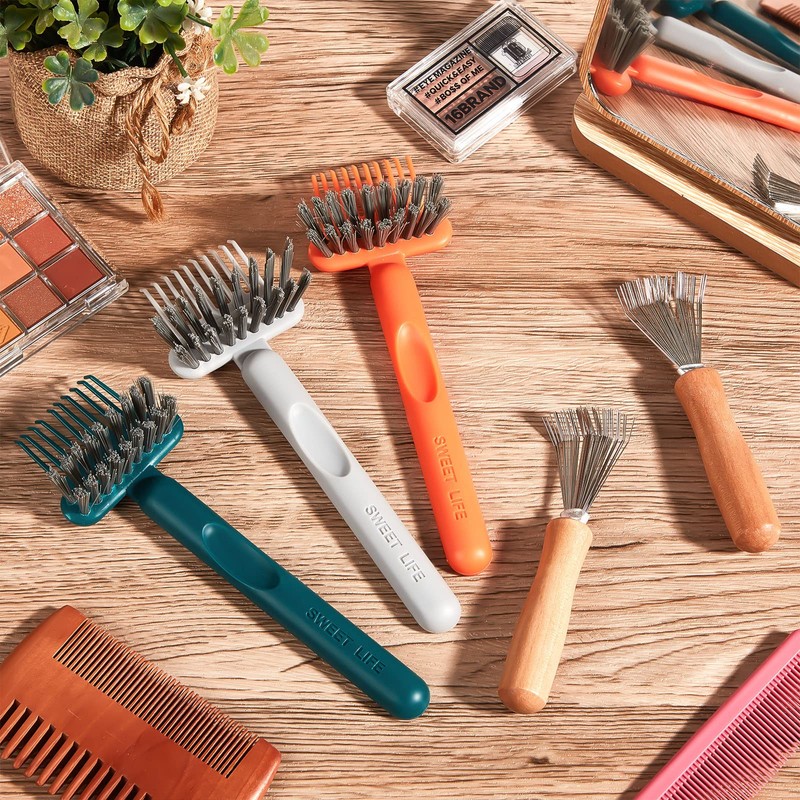 Suclain 5 Pcs Hairbrush Cleaner Tool Comb Set Mini Hairbrush