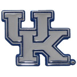 University of Kentucky Wildcats Metal Chrome Emblem (w/Blue Trim)