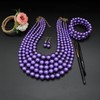 Juego de collar de perlas grandes de imitación para mujer,