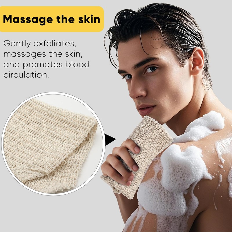 MARRASSA Exfoliante Corporal Natural De Sisal Y Ramio Para Ducha