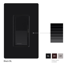 Lutron Diva LED+ Dimmer Light Switch for Dimmable LED, Halogen, and Incandescent Bulbs, 150 Watt, Single-Pole or 3-Way, DVCL-153P-BL, Black