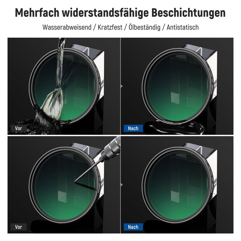 NEEWER 55 mm True Colours Variable ND Filter ND2-ND400, Hard