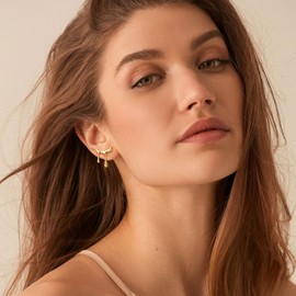 VNOX 14k Gold Earrings for Women Irregular Dangle Earrings for Women Stainless Steel Hypoallergenic Stud Earrings Chunky Drop Earrings Trendy Jewelry Valentine's Day Birthday Gifts for Her Girlfriend