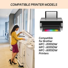 CPEEA LC406XL Ink Cartridges Compatible with Brother MFC-J5955DW MFC-J6555DW MFC-J6955DW Printers, High Yield 7000 Pages (1 Set), Black, Cyan, Magenta, Yellow