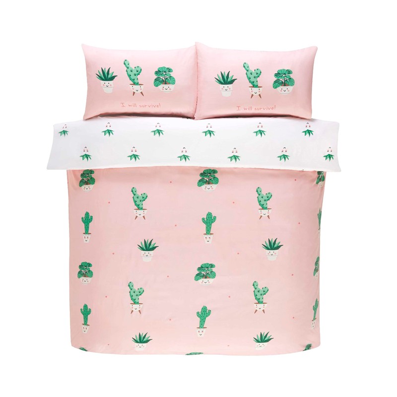 Rapport Home Microfibre Pink Pastel Single Bedding Set - Reversible