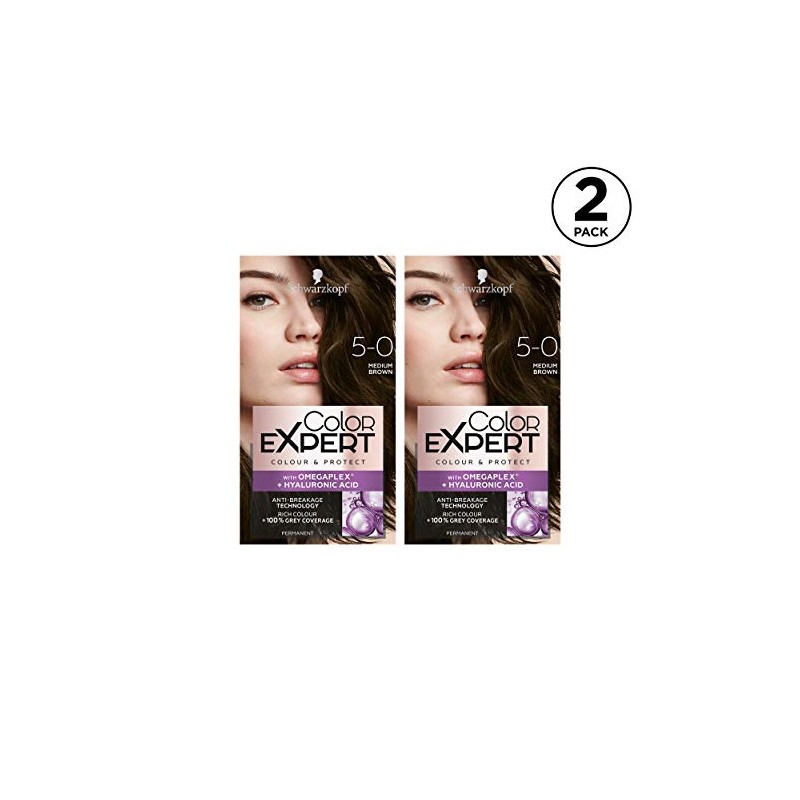 Schwarzkopf Color Expert 5.0 Medium Brown Permanent Hair Dye Duo