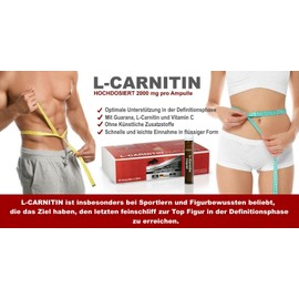 BPV- L-CARNITIN AMPULLEN 20 Stück á 25ml mit Vitamin C - Hochdosiert 2000 mg pro Ampulle - Optimale Unterstützung für einen normalen Stoffwechsel