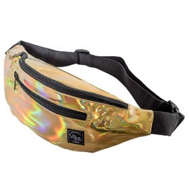 Vibe Fanny Pack for Women / Men Waist Bag Hip Bag - Many Versions / Black / Gold / Silver / Cute Festival Rave Party, gold