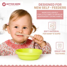 Best Soft Silicone Baby Spoons Dishwasher-Safe Silicone Bendable Baby Feeding Spoon Infant First Stage Silicone Training Spoon, Assorted Colors (Multicolored Matte) (Matte Soft)