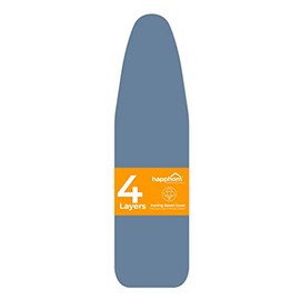 Ironing Board Cover and Pad Extra Thick Heavy Duty Padded 4 Layers, Silver Coated Ironing Board Cover, Non Stick Scorch and Stain Resistant Standard Size 15x54 inch with Elasticized Edges (Blue)